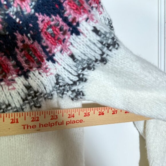 Lucky Brand Fairisle Turtleneck Sweater Wool White Red Blue Size XXL Knit - Picture 8 of 13